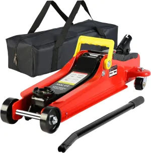 Henf 2 Ton Low Profile Floor Jack with Storage Bag,Professional Steel Racing Single Piston Quick Lift Pump,Red Heavy Duty Hydraulic Lifting Range 3.3''-15.2'',2 (4,000 lb)
