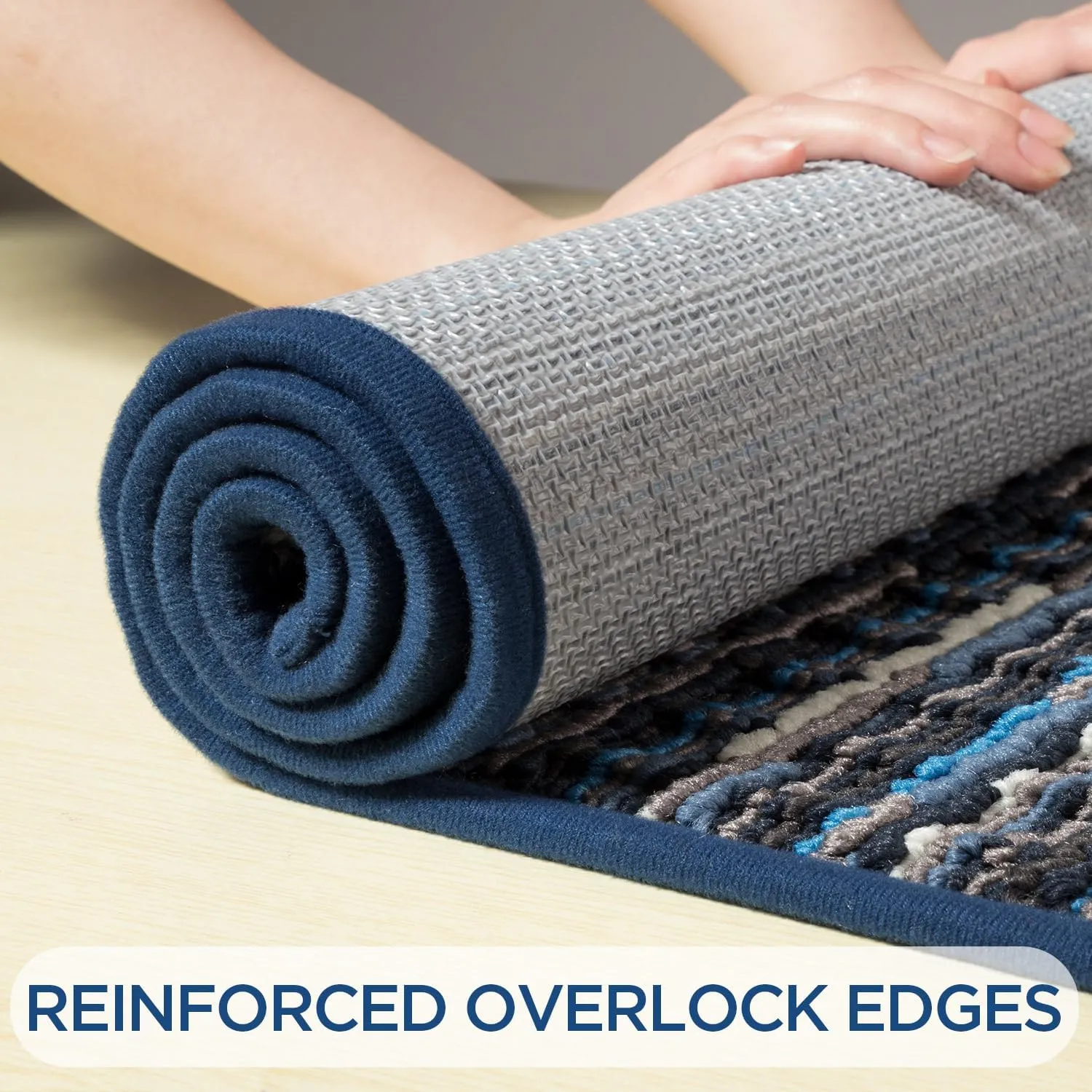 hicorfe Dog Mat for Muddy Paws,Absorbs Moisture Dirt Non-Slip Washable Mud Mat for Dogs,Soft Rubber Backing Front Inside Pet Rug for Entryway, Mud Dog Paws, Patio(21"x59",Navy Blue)