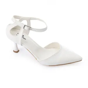 High Heel Mule Sandals – Elegant Pointed Toe, Faux Leather Texture