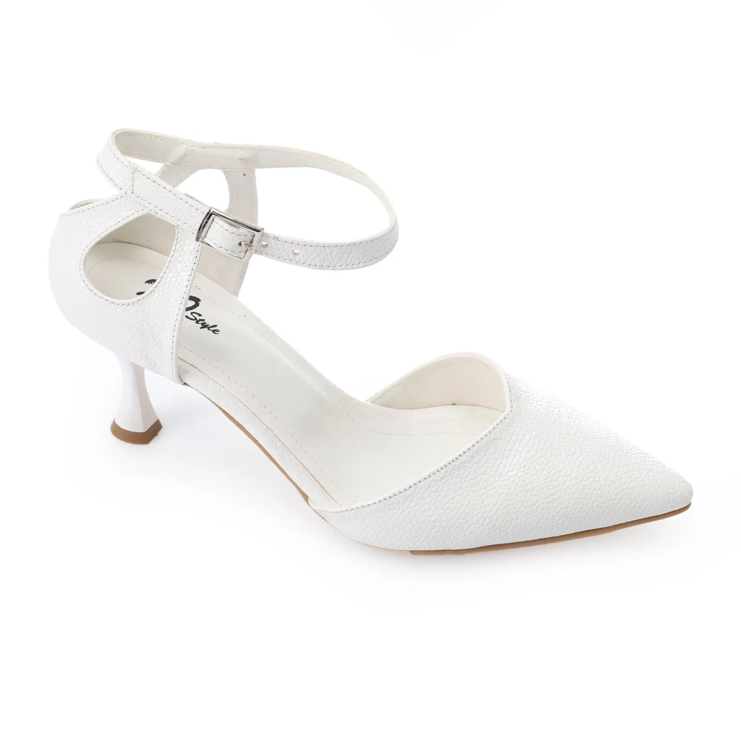High Heel Mule Sandals – Elegant Pointed Toe, Faux Leather Texture