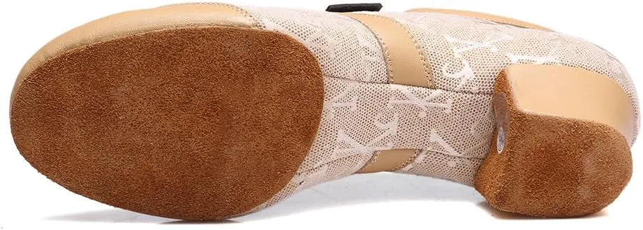 HIPPOSEUS Women's Professional Latin Dance Practice Shoes Closed Toe Competition Training Dance Shoes Indoor,Model 2213
