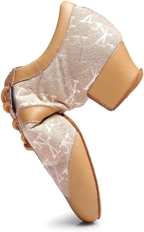 HIPPOSEUS Women's Professional Latin Dance Practice Shoes Closed Toe Competition Training Dance Shoes Indoor,Model 2213