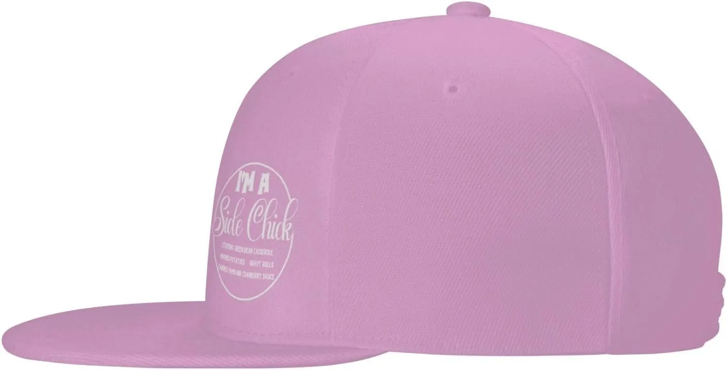 I'm A Side Chick,Cute Thanksgiving Flat Brim Baseball Cap,Snapback Hats Adjustable Trucker Hat for Men & Women,Black