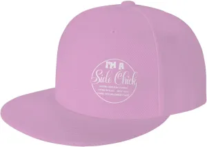 I'm A Side Chick,Cute Thanksgiving Flat Brim Baseball Cap,Snapback Hats Adjustable Trucker Hat for Men & Women,Black