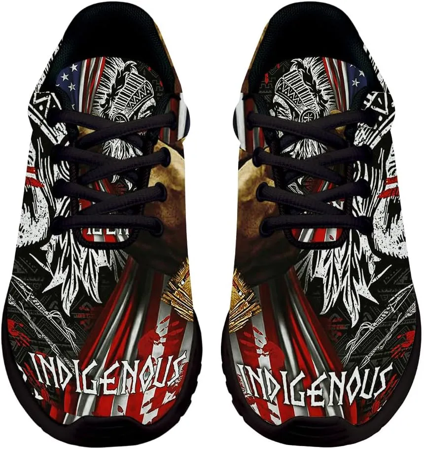 Indigenous Native American Flag Shoes for Women Men Trail Running Casual Fashion Sneakers Slip-on Tennis Shoes