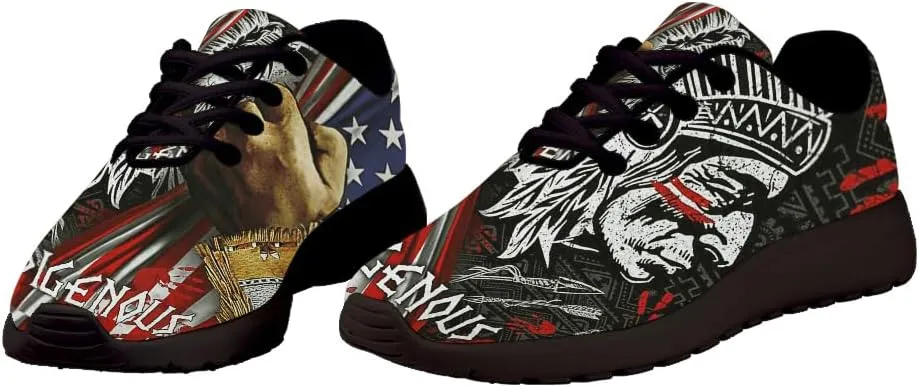 Indigenous Native American Flag Shoes for Women Men Trail Running Casual Fashion Sneakers Slip-on Tennis Shoes