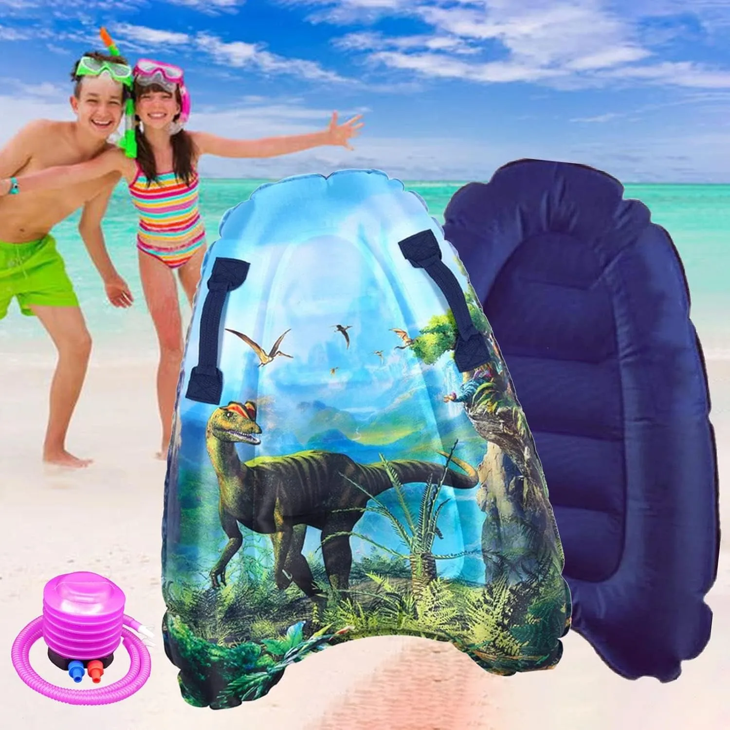 Inflatable Boards for Beach Inflatable Surfboard Portable Bodyboard with Handles Lightweight Soft Body Boards for Kids Surfboards Pool Floats Boards