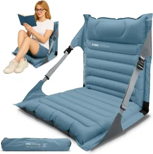 Inflatable Folding Seats, Portable Folding Chairs with Back Support and Adjustable Straps, Inflatable Portable Stadium Seat for Camping Outdoor Hiking Sporting Events and Park