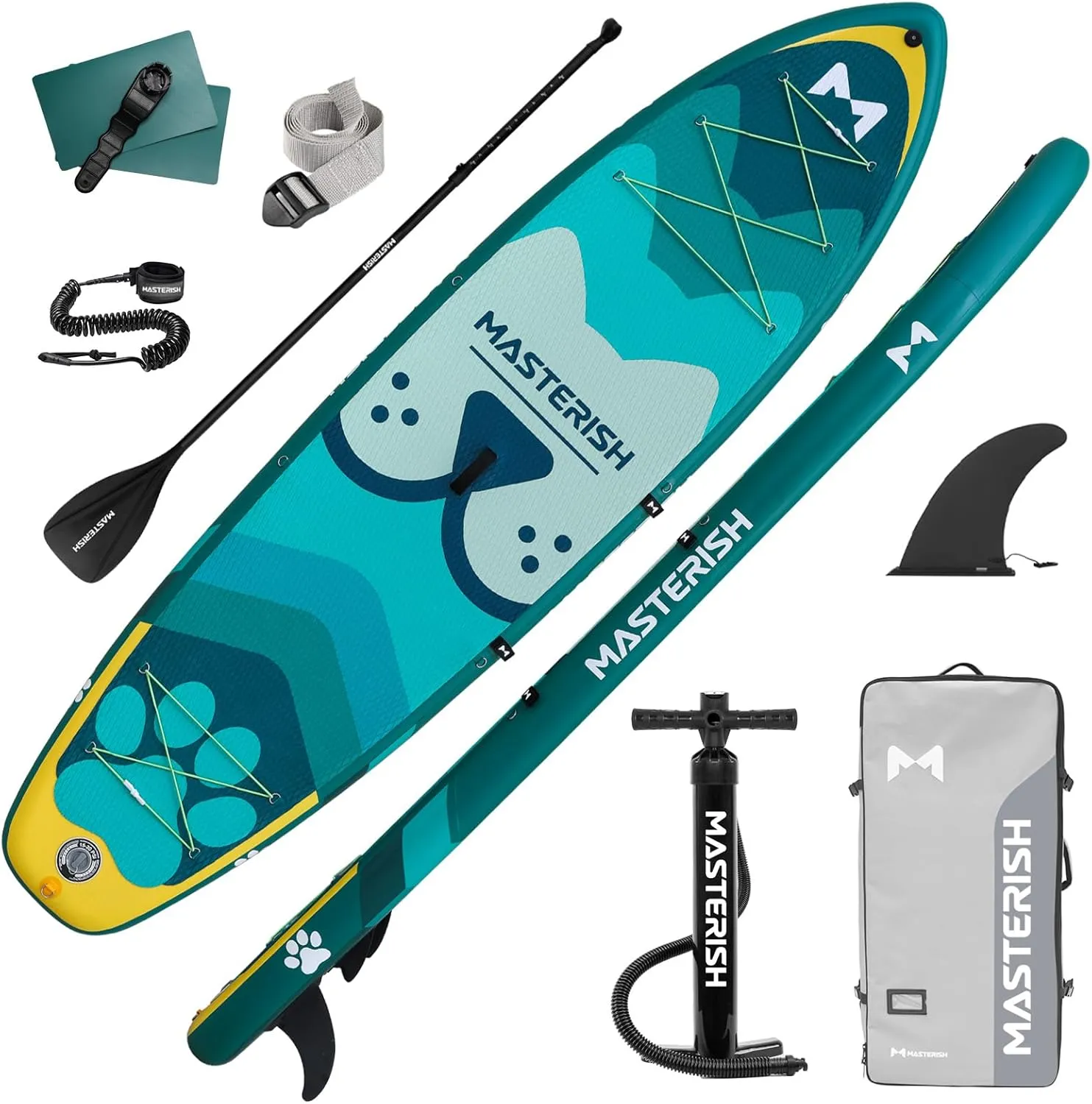 Inflatable Stand Up Paddle Boards with Premium SUP Paddle Board Accessories，10'8'' Paddle Boards Water Ripple Design,Wide Stable Non-Slip Comfort Deck for Adult & Youth