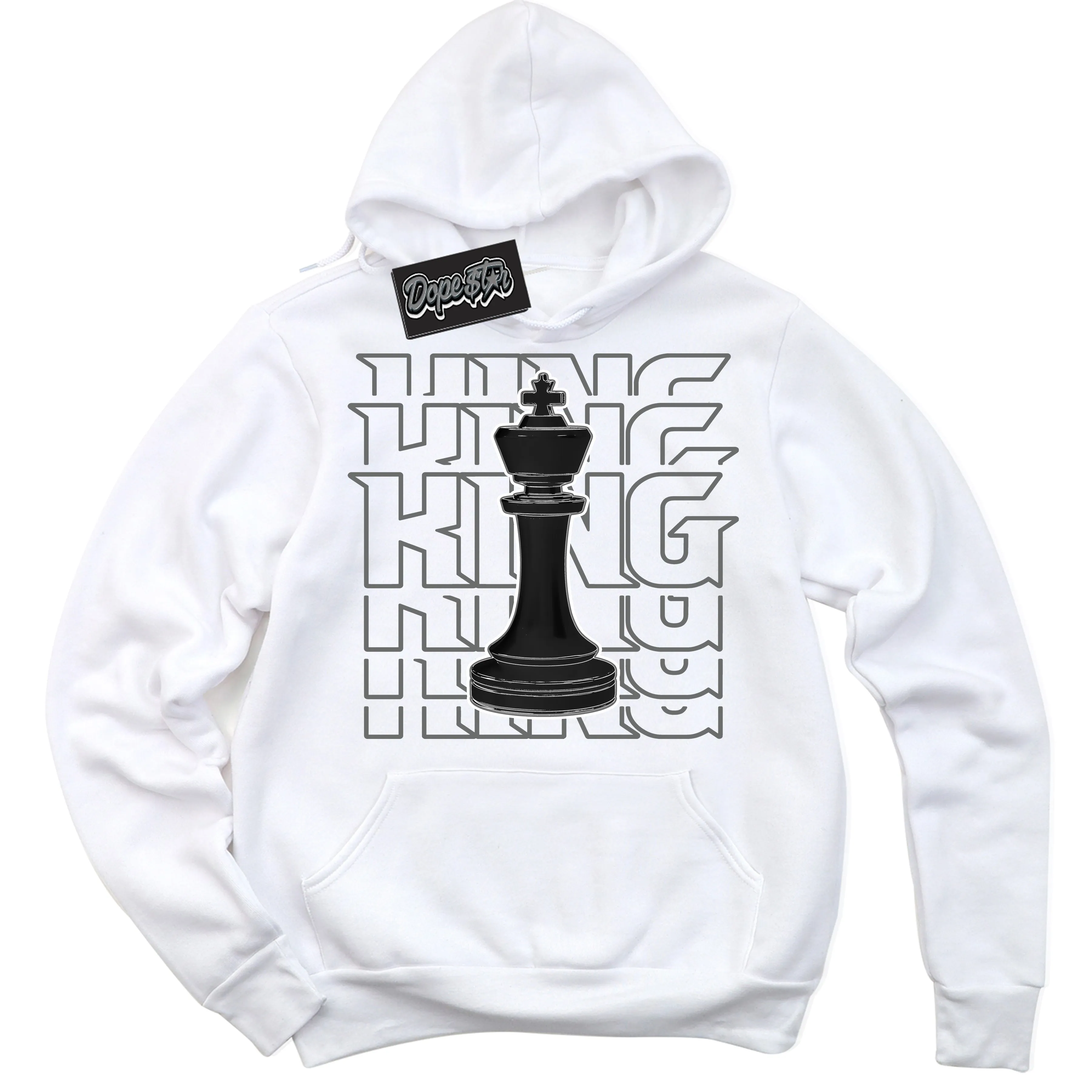Iron Grey 1s Sneaker Hoodie King Chess Graphic