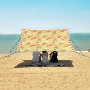 Japanese Food Matcha Beach Camping Tent Sun Shelter for Whole Family, Beach Shade Canopy with UPF50  UV Protection,Easy Set Up and Carry,Outdoor Shade for Trips, Fishing, Backyard Fun Picnics