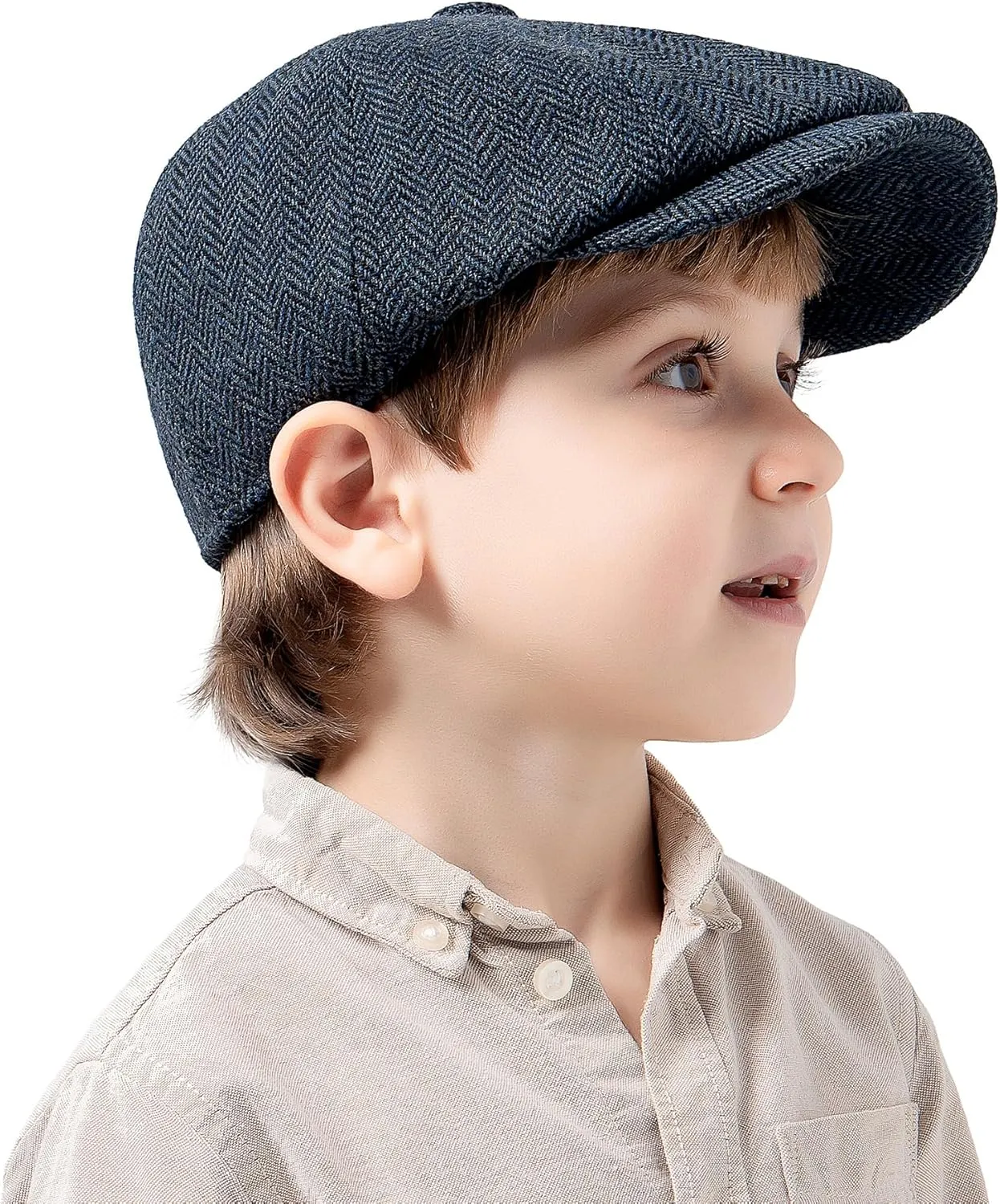 Jastore Kids Boys Vintage Newsboy Cap Tweed Flat Boys Vintage Beret Cabbie Hat Pageboy Caps