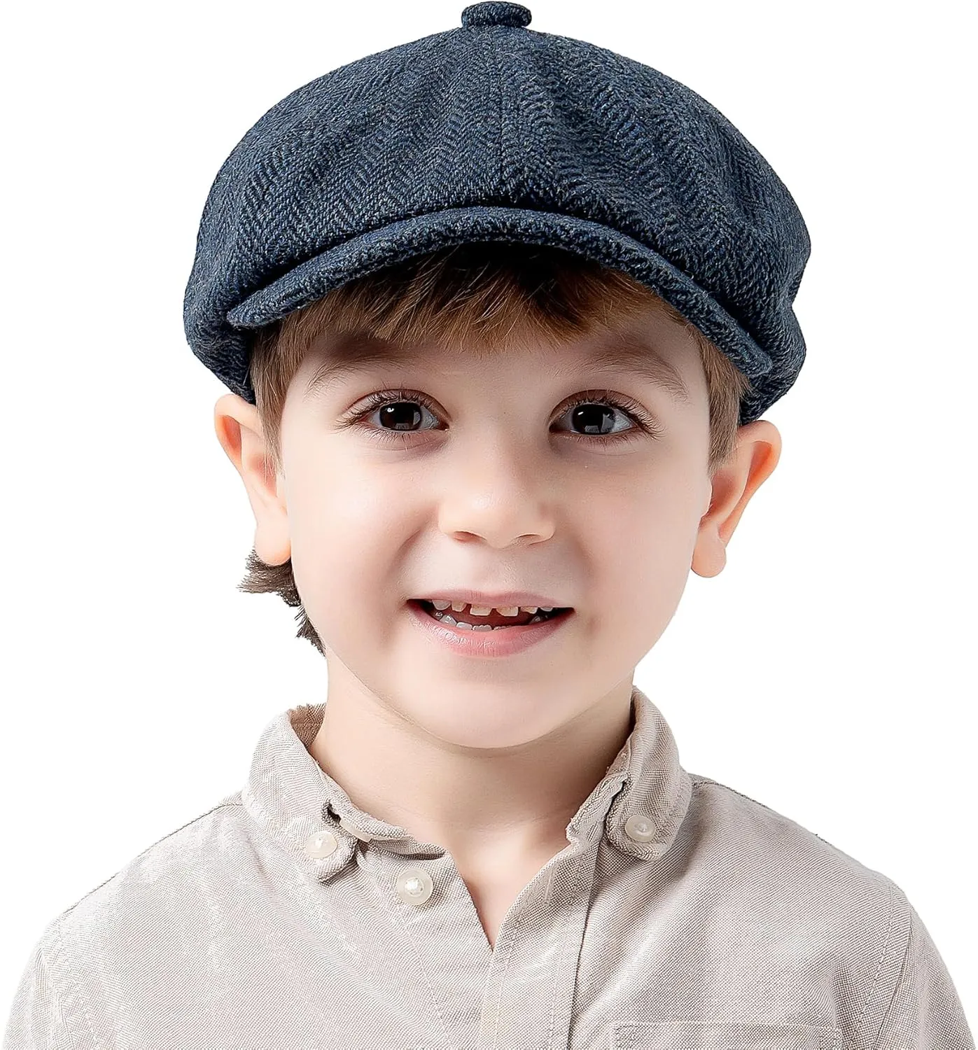 Jastore Kids Boys Vintage Newsboy Cap Tweed Flat Boys Vintage Beret Cabbie Hat Pageboy Caps