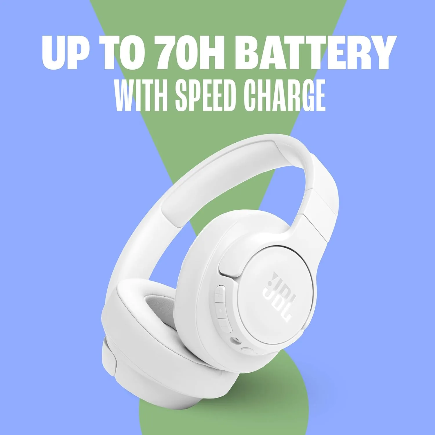 JBL Tune 770NC - Adaptive Noise Cancelling with Smart Ambient Wireless Over-Ear Headphones, Bluetooth 5.3, Up to 70H Battery Life with Speed Charge, Lightweight, Comfortable & Foldable Design (Blue)