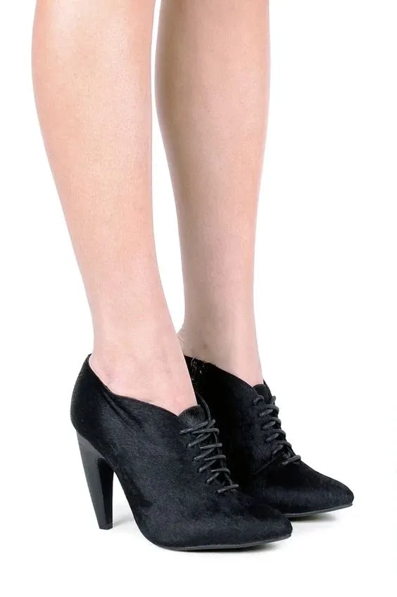 Jeffrey Booties Campbell Up Pumps EDWINA-F Client satisfaction Lace Hair Oxford Hassle-free delivery Toe Black Pointed