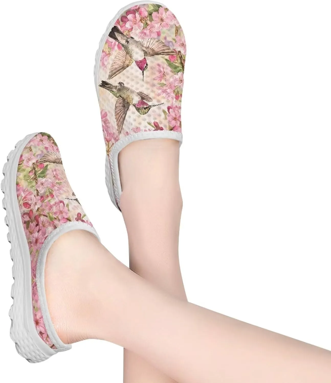 JoyLamoria Animal Pattern Womens Shoes Mule Sport Breathable Slip on Mesh Soft Comfortable Clog Sneakers Backless Walking Daily Wear