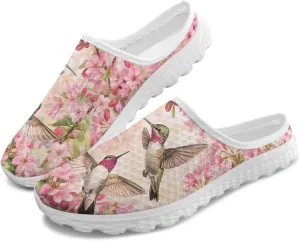 JoyLamoria Animal Pattern Womens Shoes Mule Sport Breathable Slip on Mesh Soft Comfortable Clog Sneakers Backless Walking Daily Wear
