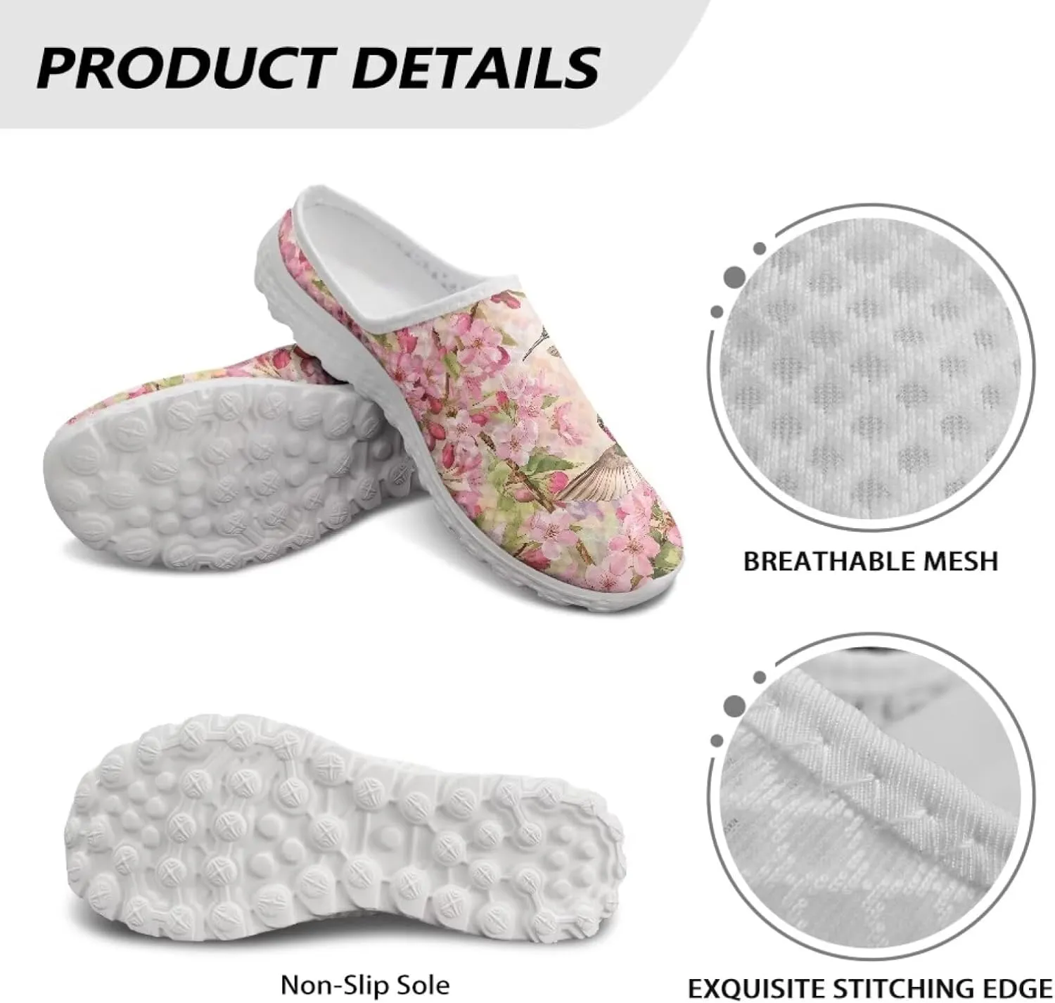 JoyLamoria Animal Pattern Womens Shoes Mule Sport Breathable Slip on Mesh Soft Comfortable Clog Sneakers Backless Walking Daily Wear