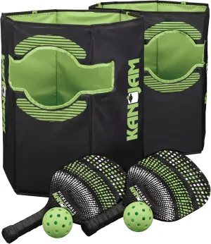 Kan Jam Pack ‘n Go Pickleball Portable 4 Player Pickle Ball Outdoor Game with 2 Paddles and 2 Balls