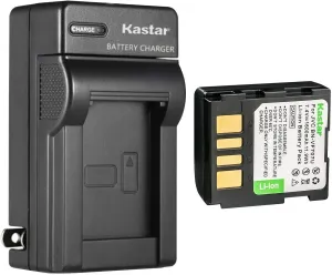 Kastar 1-Pack BN-VF707U Battery and AC Wall Charger Replacement for JVC BN-VF707U BN-VF707UE BN-VF707US BN-VF714U BN-VF714UE BN-VF714US BN-VF733U BN-VF733UE BN-VF733US Battery, AA-VF7 AA-VF7U Charger