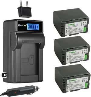 Kastar 3-Pack CGR-D28 Battery and LCD AC Charger Compatible with Panasonic NV-DS27, NV-DS28, NV-DS29, NV-DS30, NV-DS33, NV-DS35, NV-DS37, NV-DS38, NV-DS50, NV-DS55, NV-DS60, NV-DS65, NV-DS68