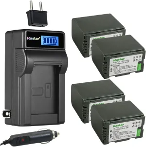 Kastar 4-Pack CGR-D28 Battery and LCD AC Charger Compatible with Panasonic CGR-D120E/1B, CGA-D16, CGA-D16A/1B, CGA-D16R, CGA-D16S, CGA-D16SE/1B, CGA-D220, CGA-D220A/1B, CGA-D220E/1B, CGR-D16 Battery