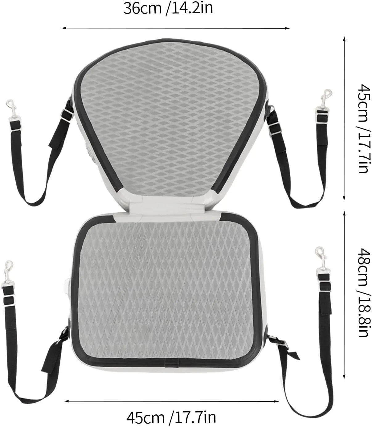 Kayak Seats, Thicken Kayak Seat Cushion, Padded Kayak Seat, Fishing Seat, Canoe Seats w/Back Support for Kayak (Grey)