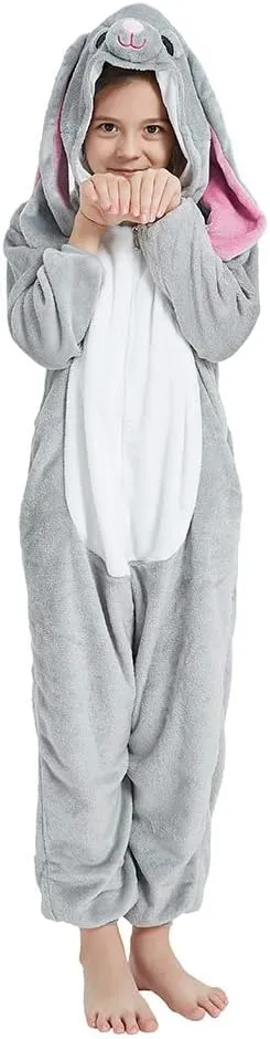 Kid Animal Costume for Halloween Girls/Boys Fleece Onesie Novelty One Piece Pajama Sleepwear Party Cosplay