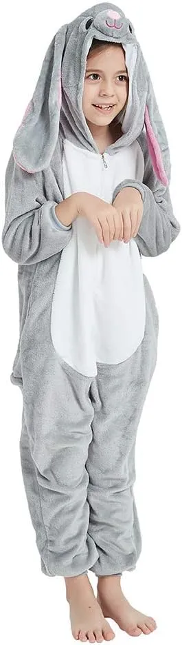 Kid Animal Costume for Halloween Girls/Boys Fleece Onesie Novelty One Piece Pajama Sleepwear Party Cosplay