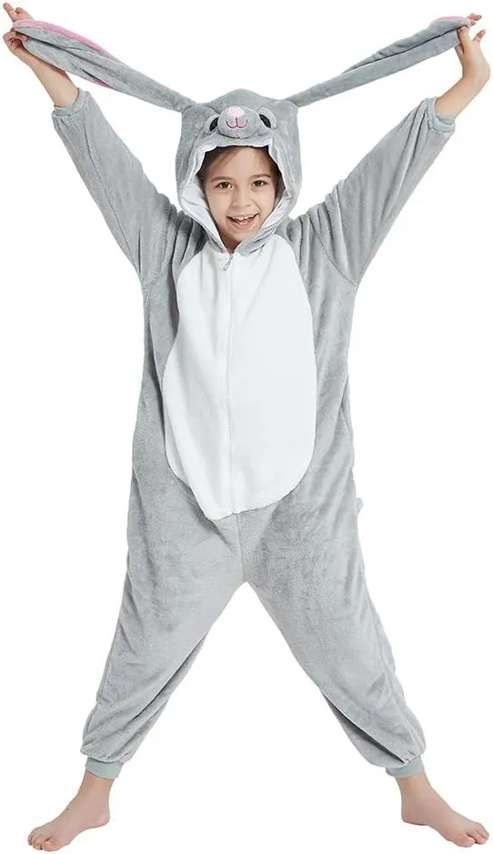 Kid Animal Costume for Halloween Girls/Boys Fleece Onesie Novelty One Piece Pajama Sleepwear Party Cosplay