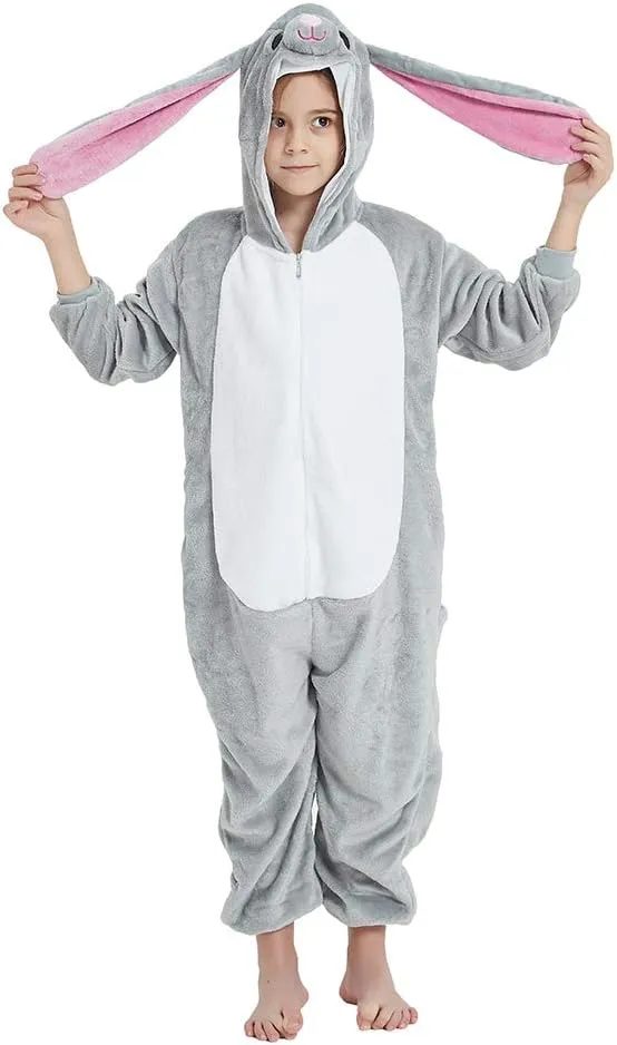 Kid Animal Costume for Halloween Girls/Boys Fleece Onesie Novelty One Piece Pajama Sleepwear Party Cosplay