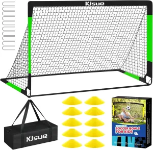 Kids Soccer Goal for Backyard Set - 2 of 6x4 ft Soccer Goals Training Equipment, Soccer Net for Kids Age 3-5 6-8 8-10 10-12, Ball, Targets for Toddler Kid Youth Soccer Games Sports Outdoor Play