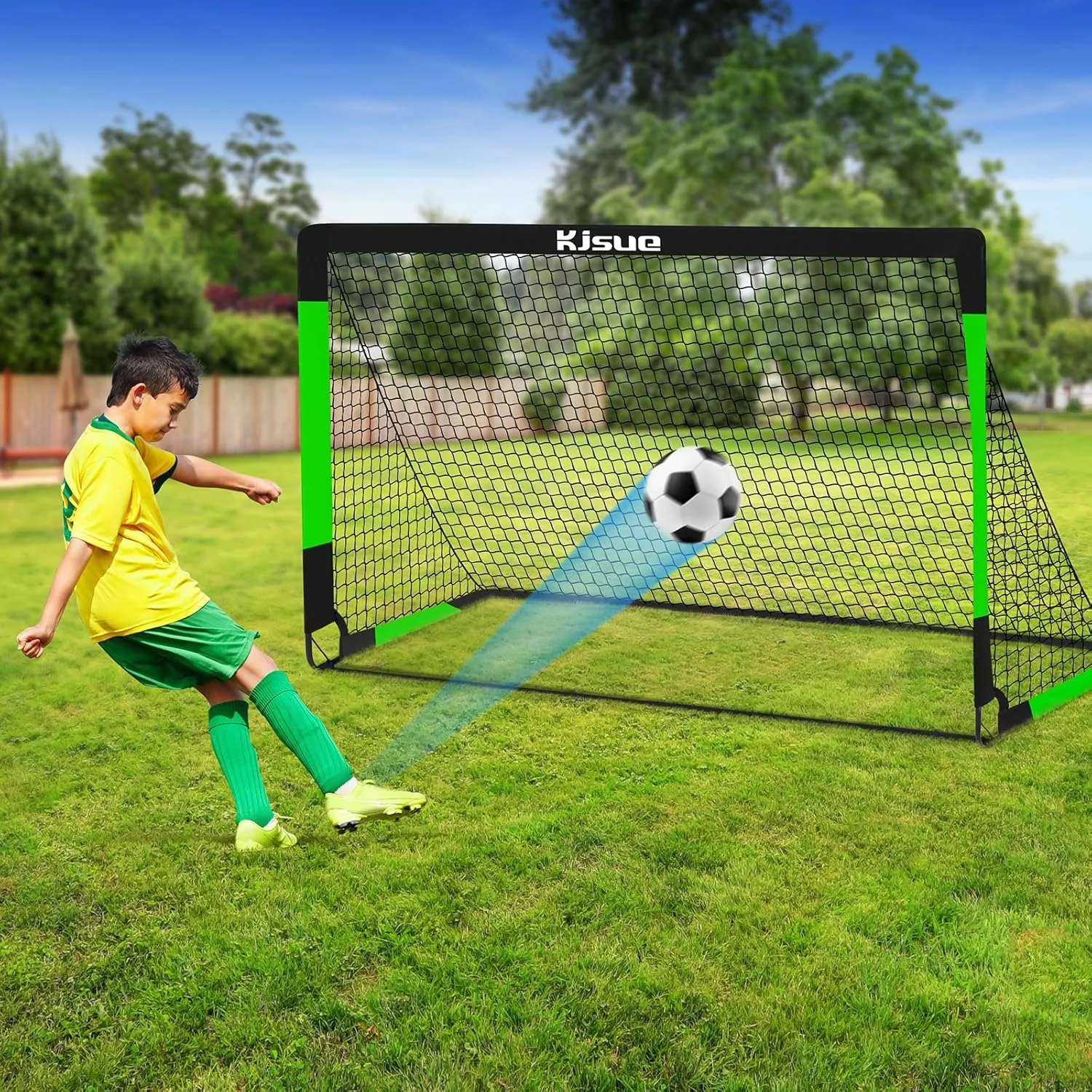 Kids Soccer Goal for Backyard Set - 2 of 6x4 ft Soccer Goals Training Equipment, Soccer Net for Kids Age 3-5 6-8 8-10 10-12, Ball, Targets for Toddler Kid Youth Soccer Games Sports Outdoor Play