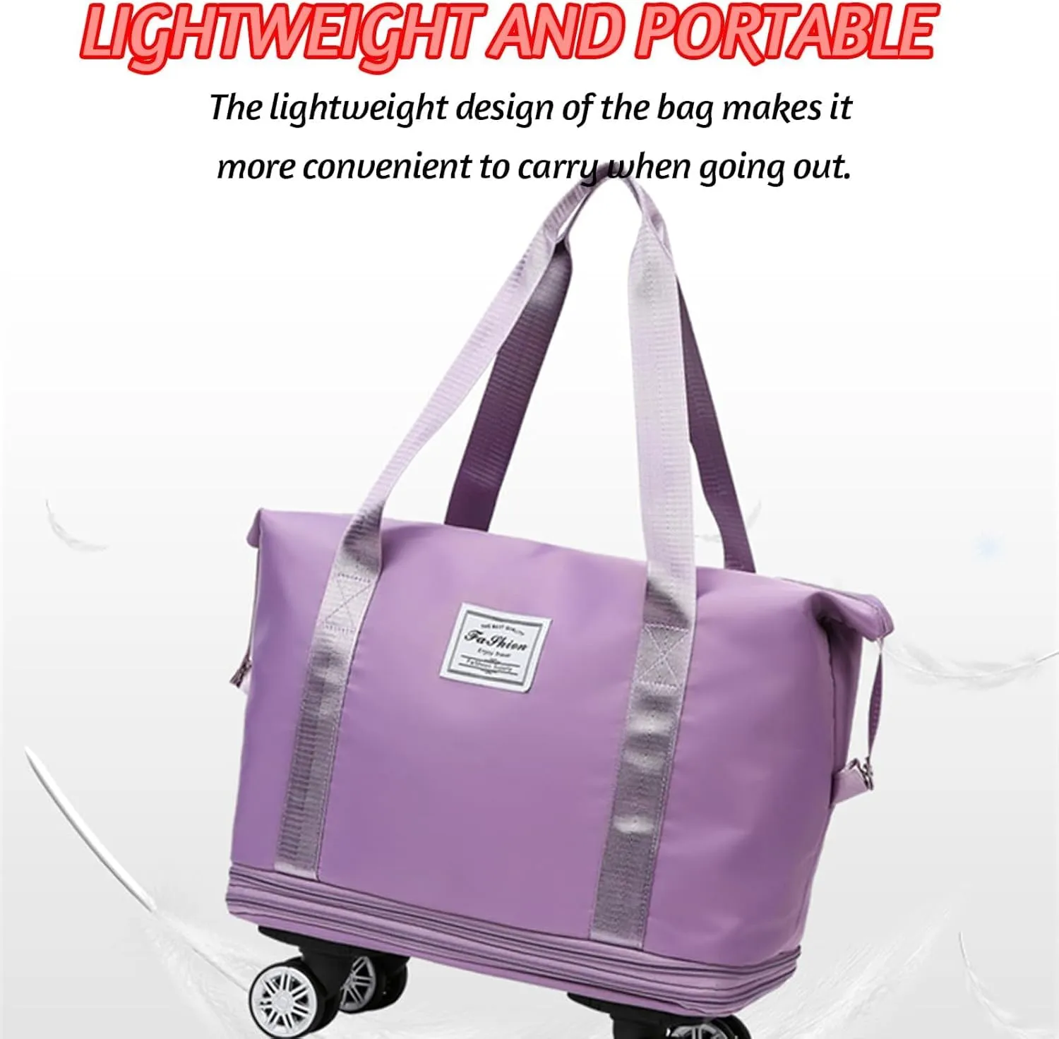 Klarson Expandable Bag with Wheels, Collapsible Luggage with Wheels,Expandable Rolling Duffel Bag (Black)