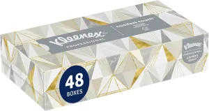 Kleenex Professional Facial Tissue, Bulk (21606), 2-Ply, White, Flat Boxed Format, Designed for Business (125 Tissues/Box, 48 Boxes, 6,000 Sheets/Case)
