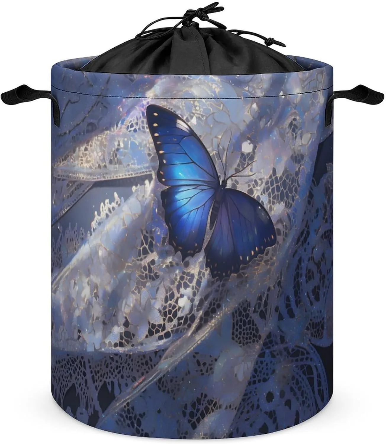 Laundry Hampers, Large Drawstring Laundry Bag, Removable Laundry Bags, Collapsible Storage Bin with Handles for Home Organization, Kids Room, Nursery Botany