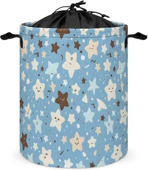 Laundry Hampers, Large Drawstring Laundry Bag, Removable Laundry Bags, Collapsible Storage Bin with Handles for Home Organization, Kids Room, Nursery Electric Blue