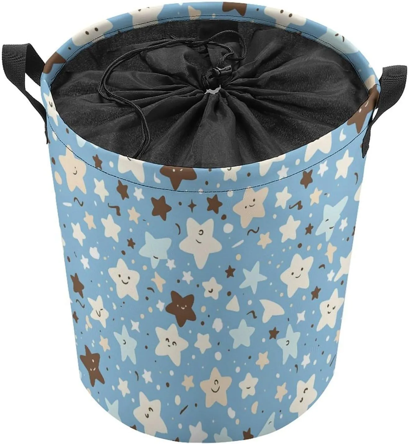 Laundry Hampers, Large Drawstring Laundry Bag, Removable Laundry Bags, Collapsible Storage Bin with Handles for Home Organization, Kids Room, Nursery Electric Blue