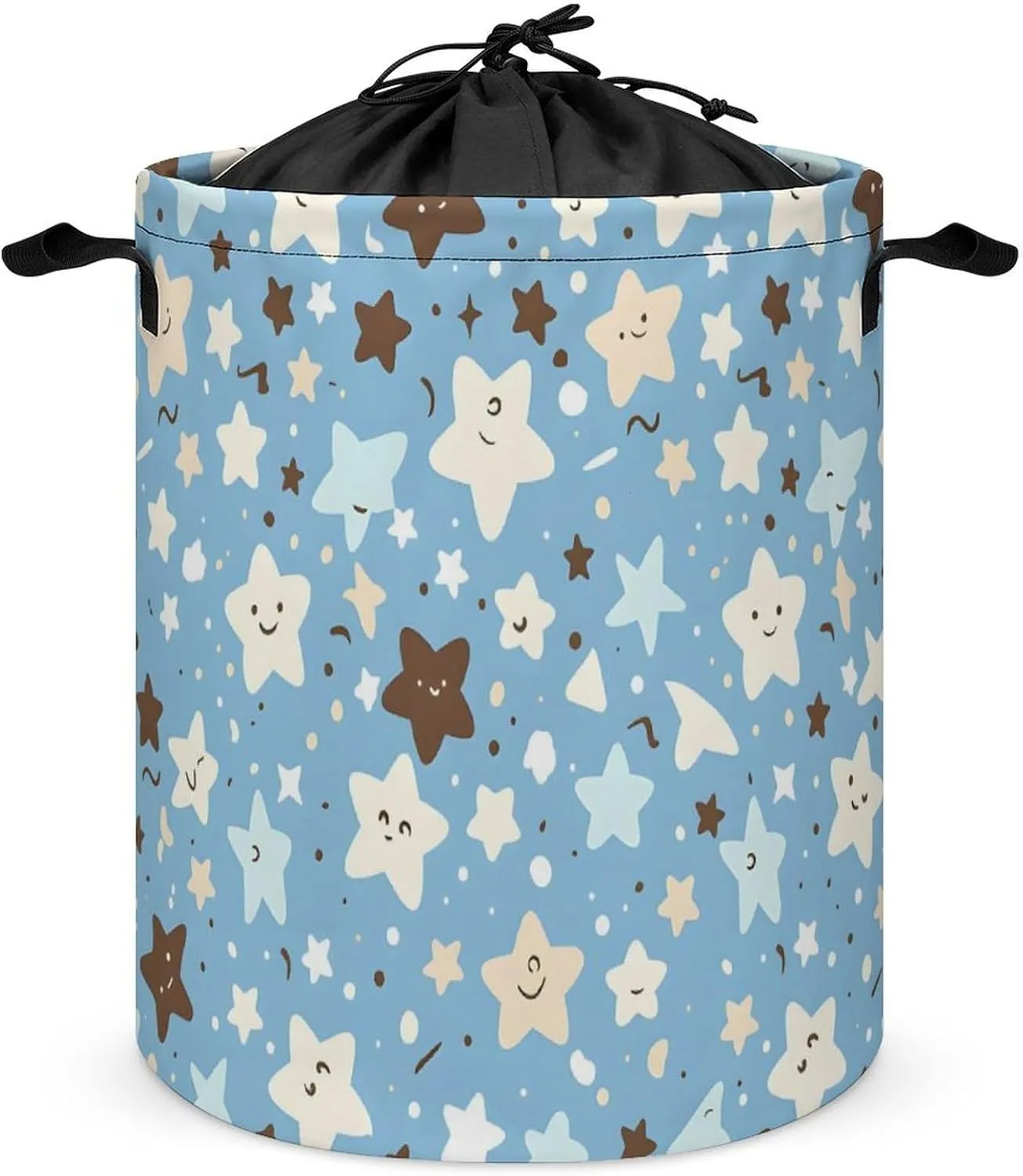 Laundry Hampers, Large Drawstring Laundry Bag, Removable Laundry Bags, Collapsible Storage Bin with Handles for Home Organization, Kids Room, Nursery Electric Blue