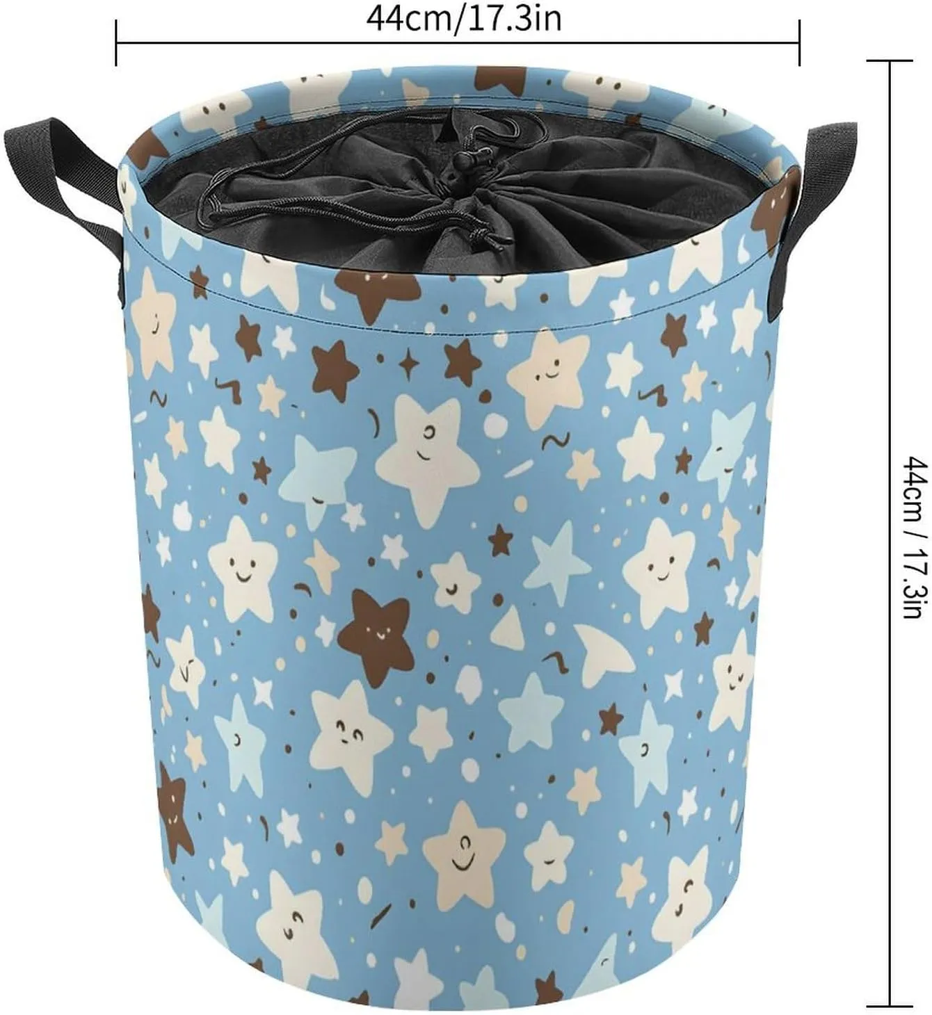 Laundry Hampers, Large Drawstring Laundry Bag, Removable Laundry Bags, Collapsible Storage Bin with Handles for Home Organization, Kids Room, Nursery Electric Blue