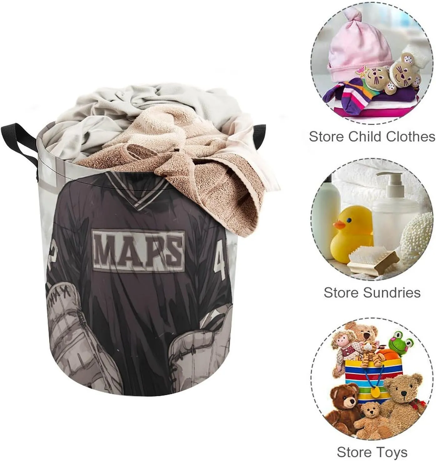 Laundry Hampers, Large Drawstring Laundry Bag, Removable Laundry Bags, Collapsible Storage Bin with Handles for Home Organization, Kids Room, Nursery Outerwear