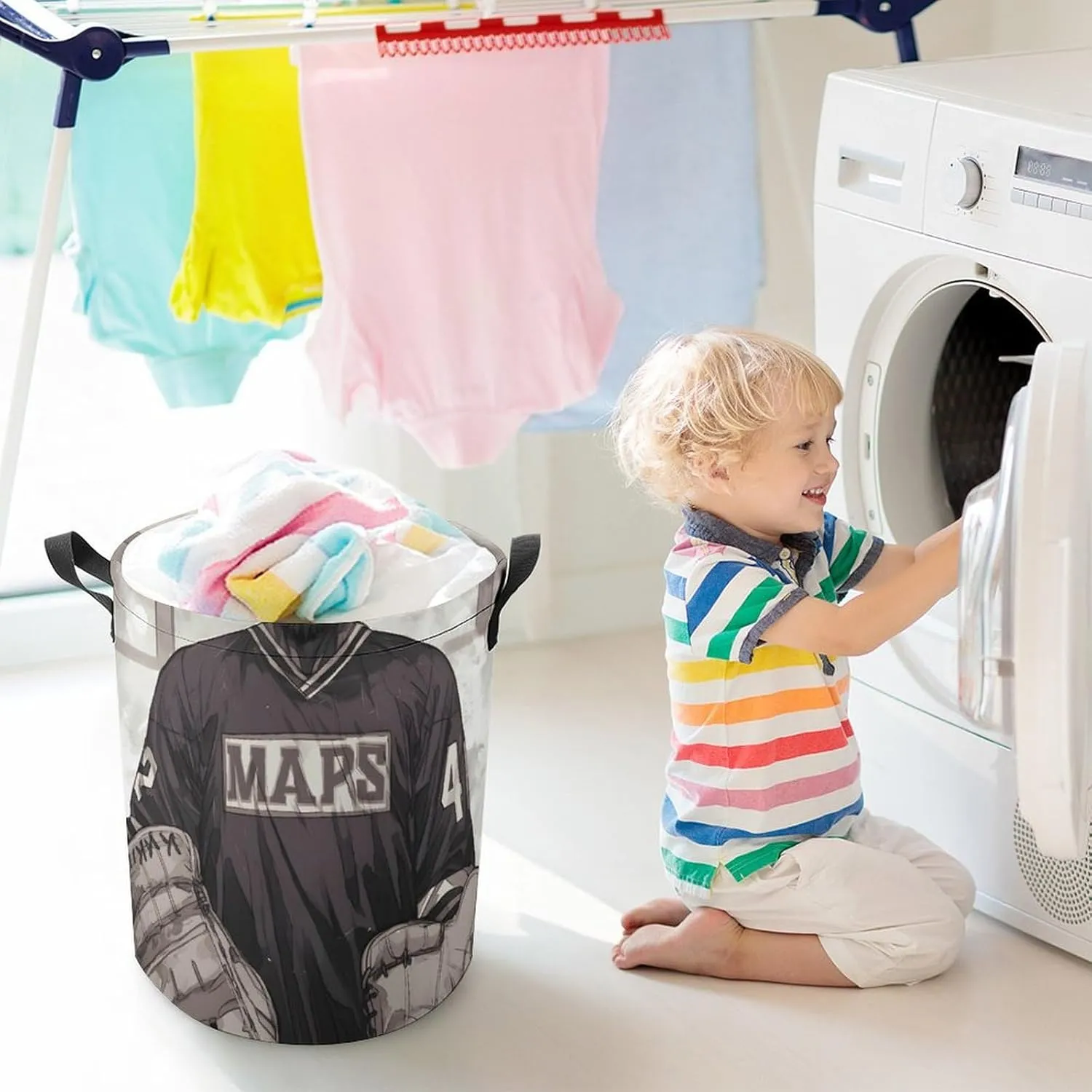 Laundry Hampers, Large Drawstring Laundry Bag, Removable Laundry Bags, Collapsible Storage Bin with Handles for Home Organization, Kids Room, Nursery Outerwear