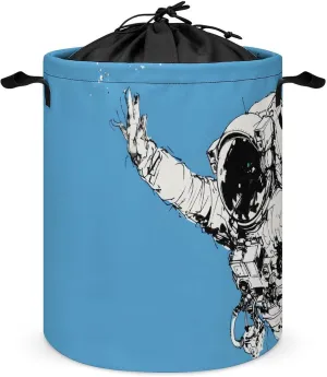 Laundry Hampers, Large Drawstring Laundry Bag, Removable Laundry Bags, Collapsible Storage Bin with Handles for Home Organization, Kids Room, Nursery Skull
