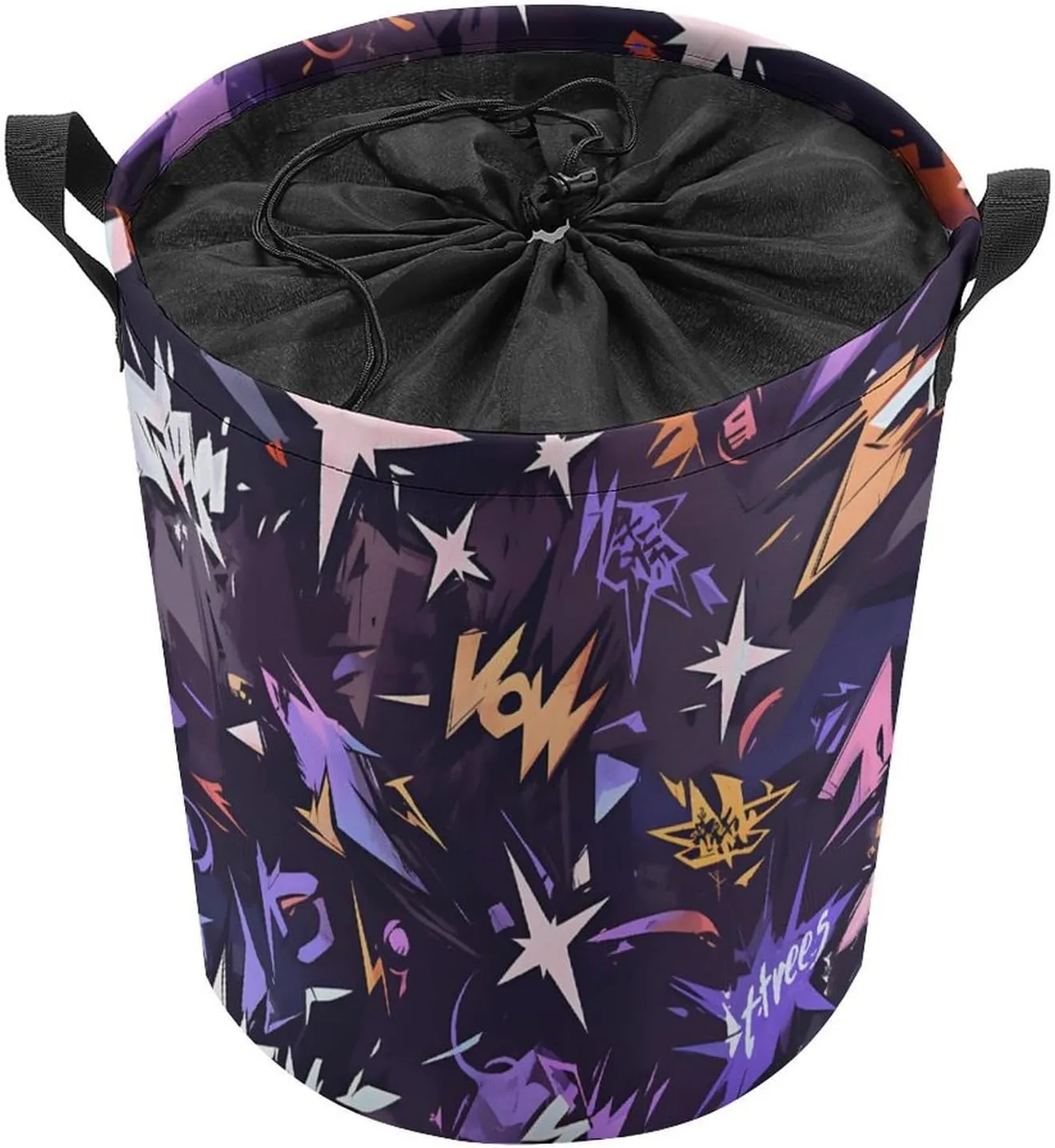 Laundry Hampers, Large Drawstring Laundry Bag, Removable Laundry Bags, Collapsible Storage Bin with Handles for Home Organization, Kids Room, Nursery Star