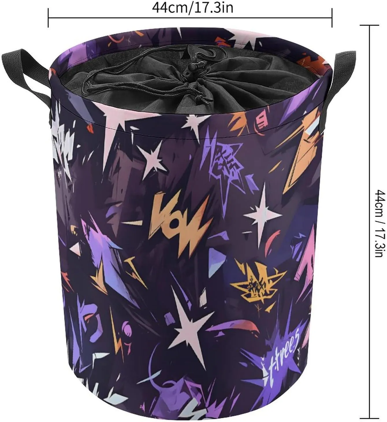 Laundry Hampers, Large Drawstring Laundry Bag, Removable Laundry Bags, Collapsible Storage Bin with Handles for Home Organization, Kids Room, Nursery Star