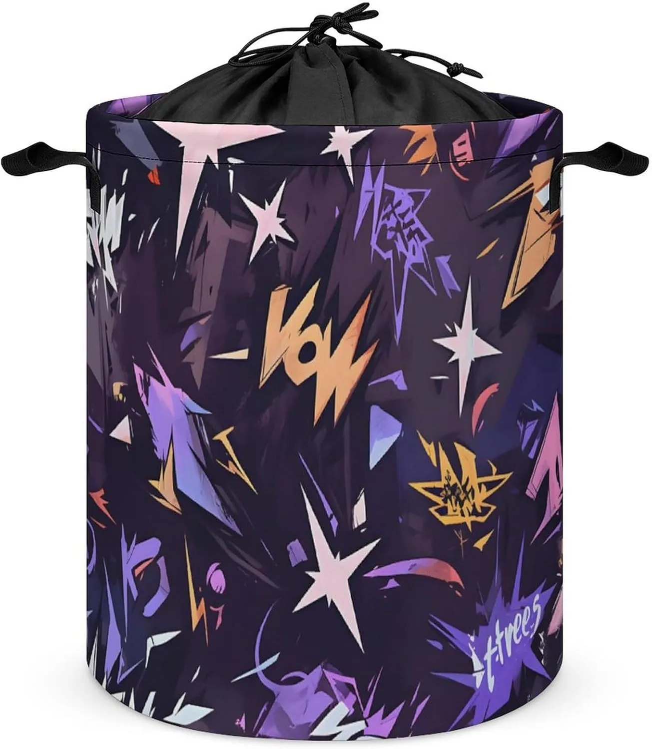 Laundry Hampers, Large Drawstring Laundry Bag, Removable Laundry Bags, Collapsible Storage Bin with Handles for Home Organization, Kids Room, Nursery Star