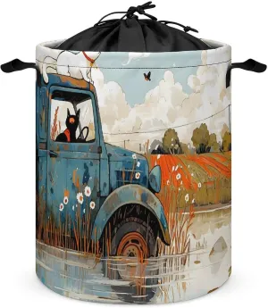 Laundry Hampers, Large Drawstring Laundry Bag, Removable Laundry Bags, Collapsible Storage Bin with Handles for Home Organization, Kids Room, Nursery Wheel