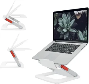 Leitz 64240001 Laptop Stand Adjustable in 6 Different Heights, Suitable for Computers with Monitors from 13" to 15", Ergo Range, 26 cm x 4.5 cm x 25.5 cm - White, 64240001