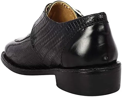 LIBERTYZENO Boys Animal Print Genuine Leather Kids Lace Up Oxford Dress Shoes for Easter Gift