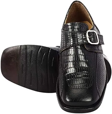 LIBERTYZENO Boys Animal Print Genuine Leather Kids Lace Up Oxford Dress Shoes for Easter Gift